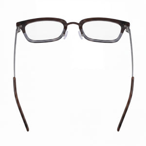 Flexon B2021 Rectangle Eyeglasses Unisex — side view, Gray Metal temples