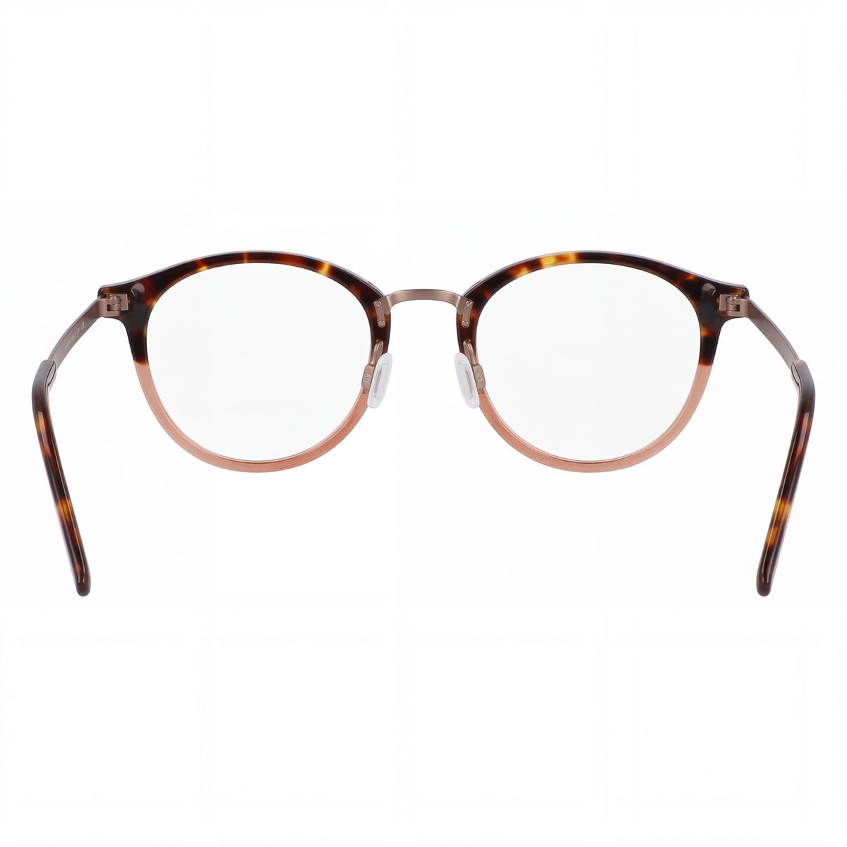 Gafas Flexon B2036 redondas color marrón tortuga brillante para hombre, metal de 49mm, Photo 4