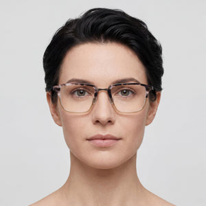 Flexon B2037 Rectangle Eyeglasses for Women — interior view, Polycarbonate demo lenses