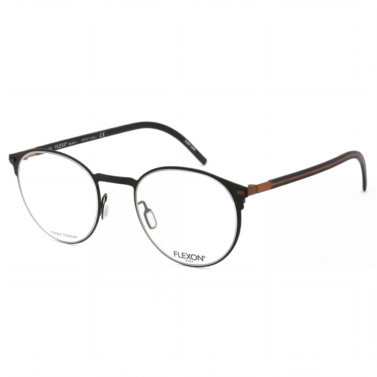 Gafas redondas Flexon B2075 negras unisex, metal 49 mm, Photo 1