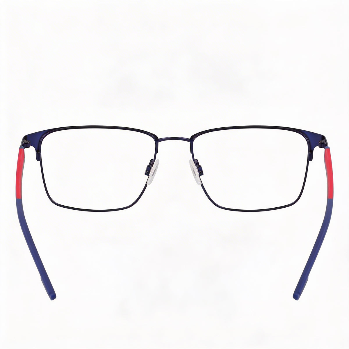 Flexon Casual E1154 Satin Navy/ Red Rectangle Eyeglasses for Men, 54mm, Photo 2