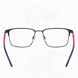 Flexon Casual Rectangle Eyeglasses for Men — front view, Metal