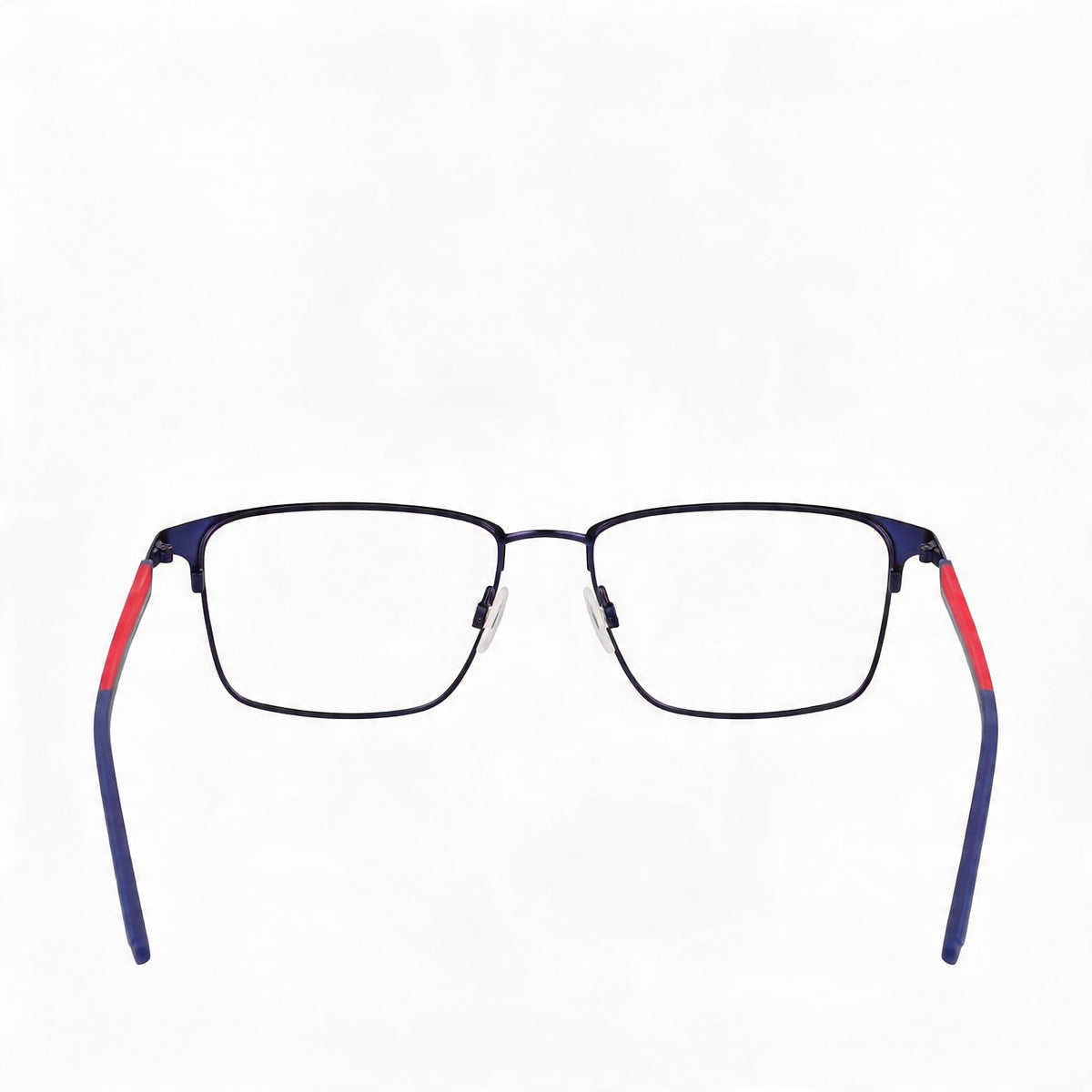 Flexon Casual Satin Navy/ Red Rectangle Eyeglasses for Men, 54mm, Photo 2