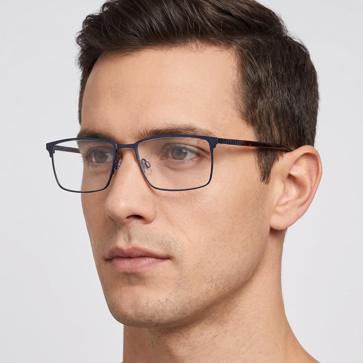 Flexon E1129 Havana Rectangle Eyeglasses Unisex, 59mm, Photo 4