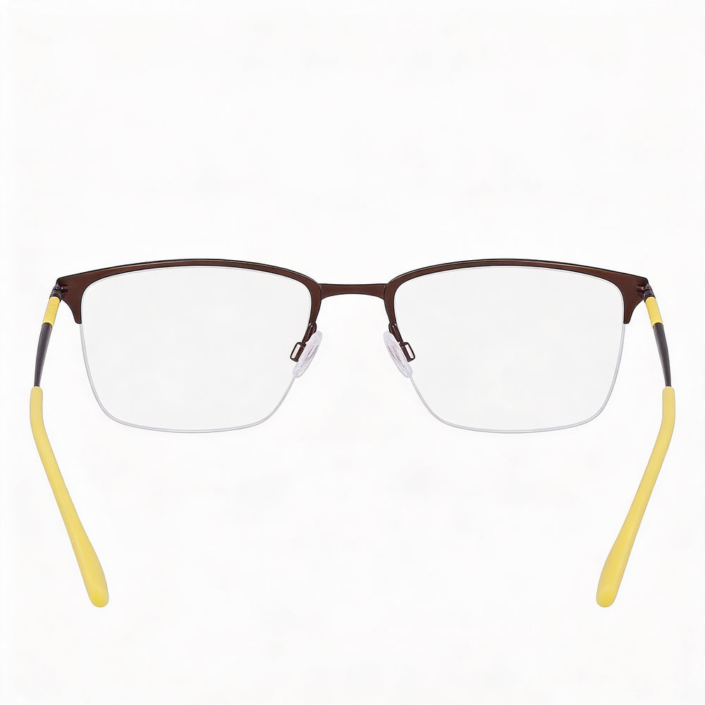 Flexon E1130 FLE1130 Rectangle Eyeglasses Unisex — side view, Brown Acetate temples