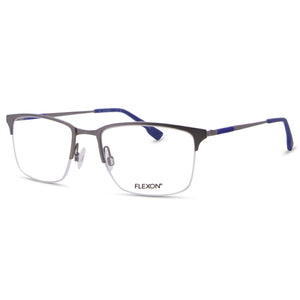 Flexon E1130 Gray Rectangle Eyeglasses Unisex, Acetate frame