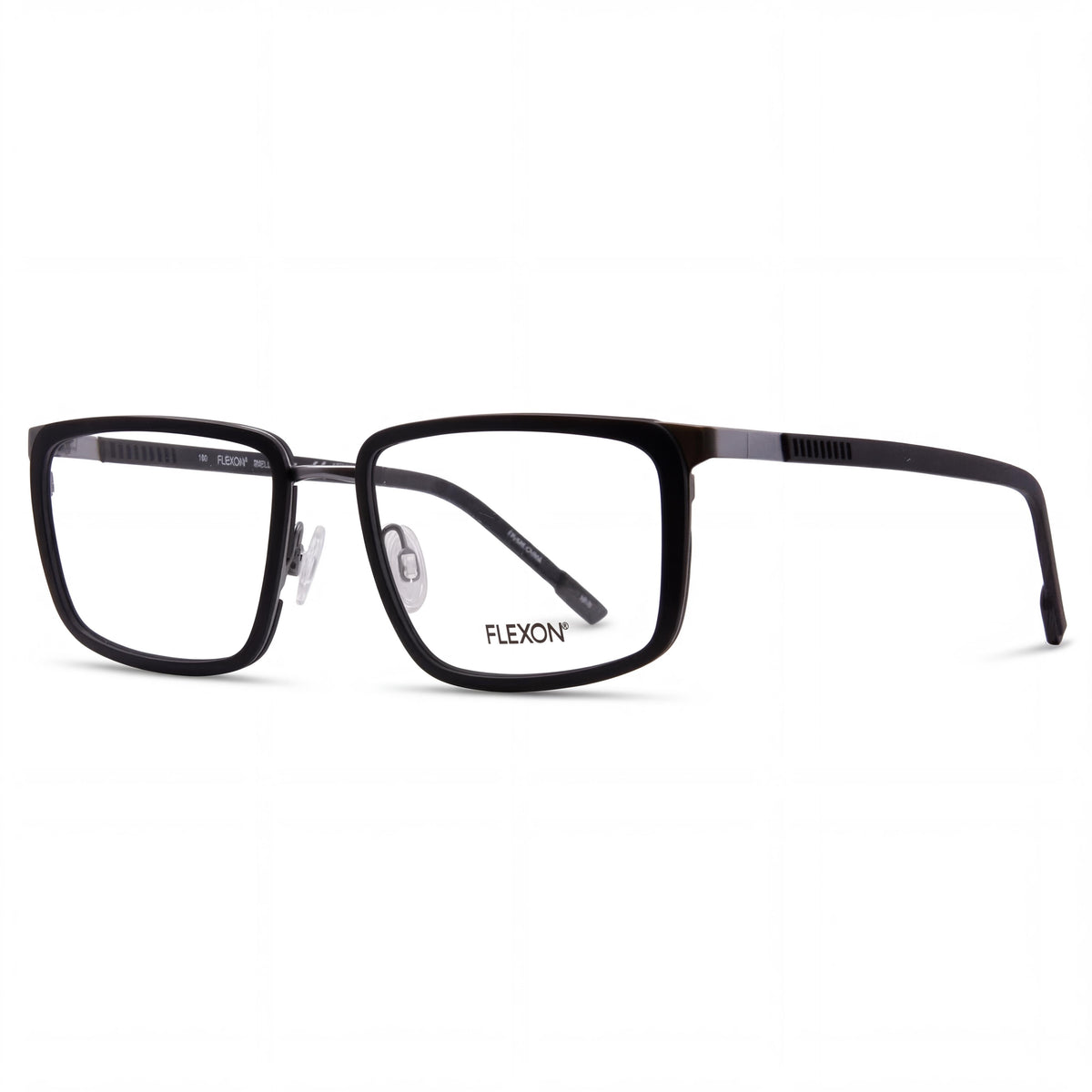 Gafas rectangulares Flexon E1138 negras para hombre, 56 mm, Photo 1