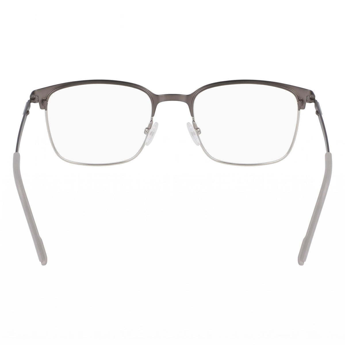 Flexon E1140 Matte Gunmetal/Silver Rectangle Eyeglasses Unisex, 54mm, Photo 3