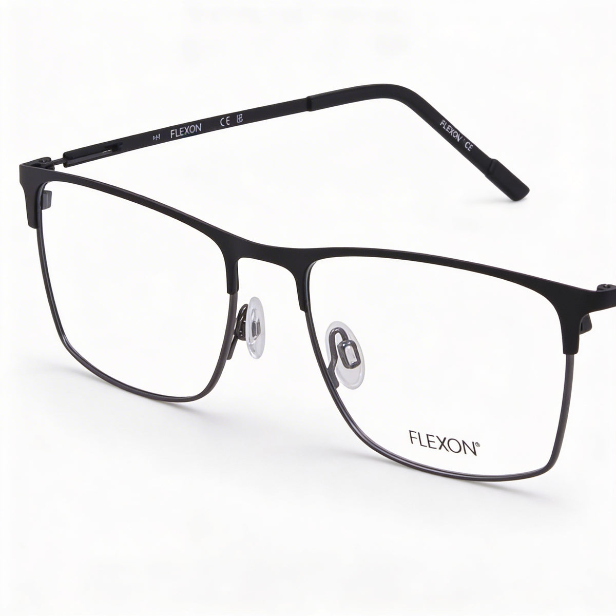 Flexon E1141 Matte Black Rectangle Eyeglasses for Men, 56mm, Photo 2