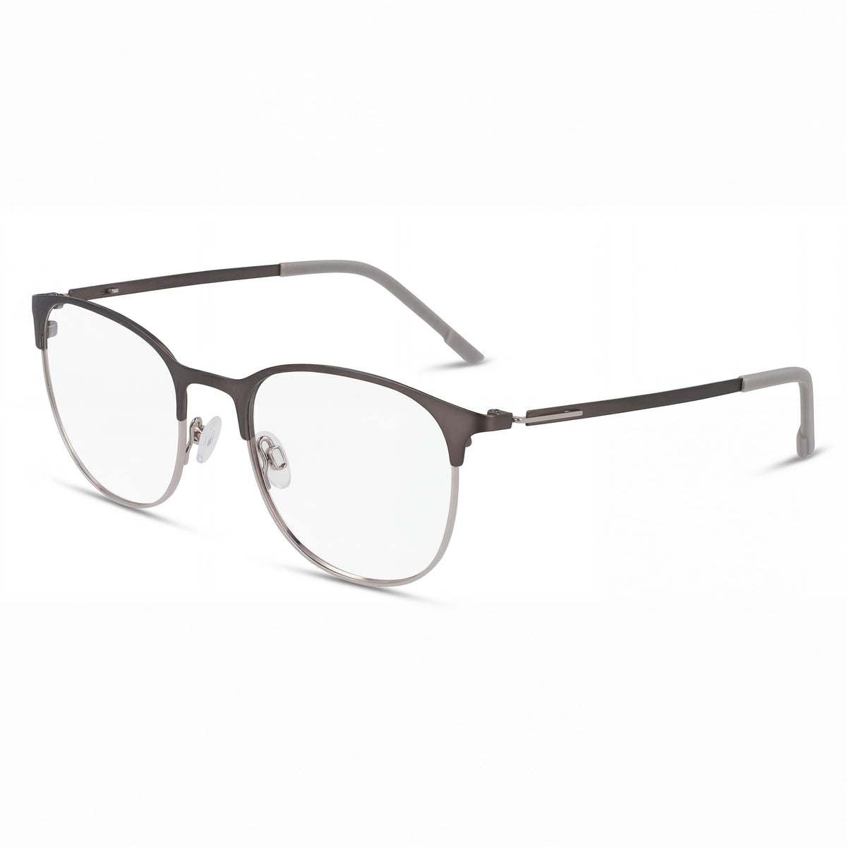 Flexon E1142 Matte Gunmetal Round Eyeglasses for Men, 51mm, Photo 1