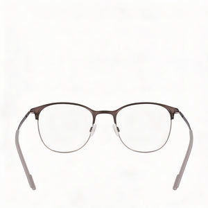 Flexon E1142 Round Eyeglasses for Men — interior view, Plastic demo lenses