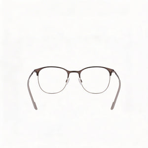 Flexon E1142 Square Eyeglasses Men — side view, Gray Metal temples