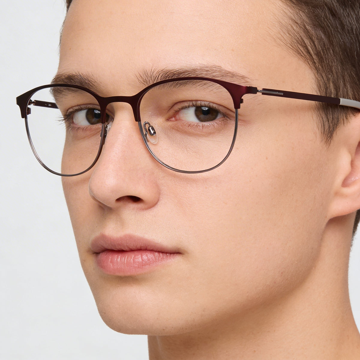 Flexon E1142 Matte Midnight Plum Rectangle Eyeglasses Unisex, 51mm, Photo 5