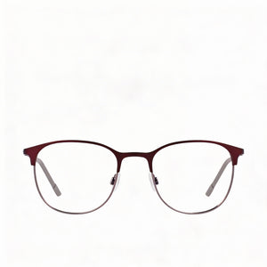 Flexon E1142 Rectangle Eyeglasses Unisex — side view, Red Metal temples