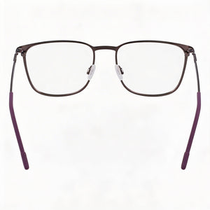 Flexon E1143 Rectangle Eyeglasses Men — side view, Black Metal temples