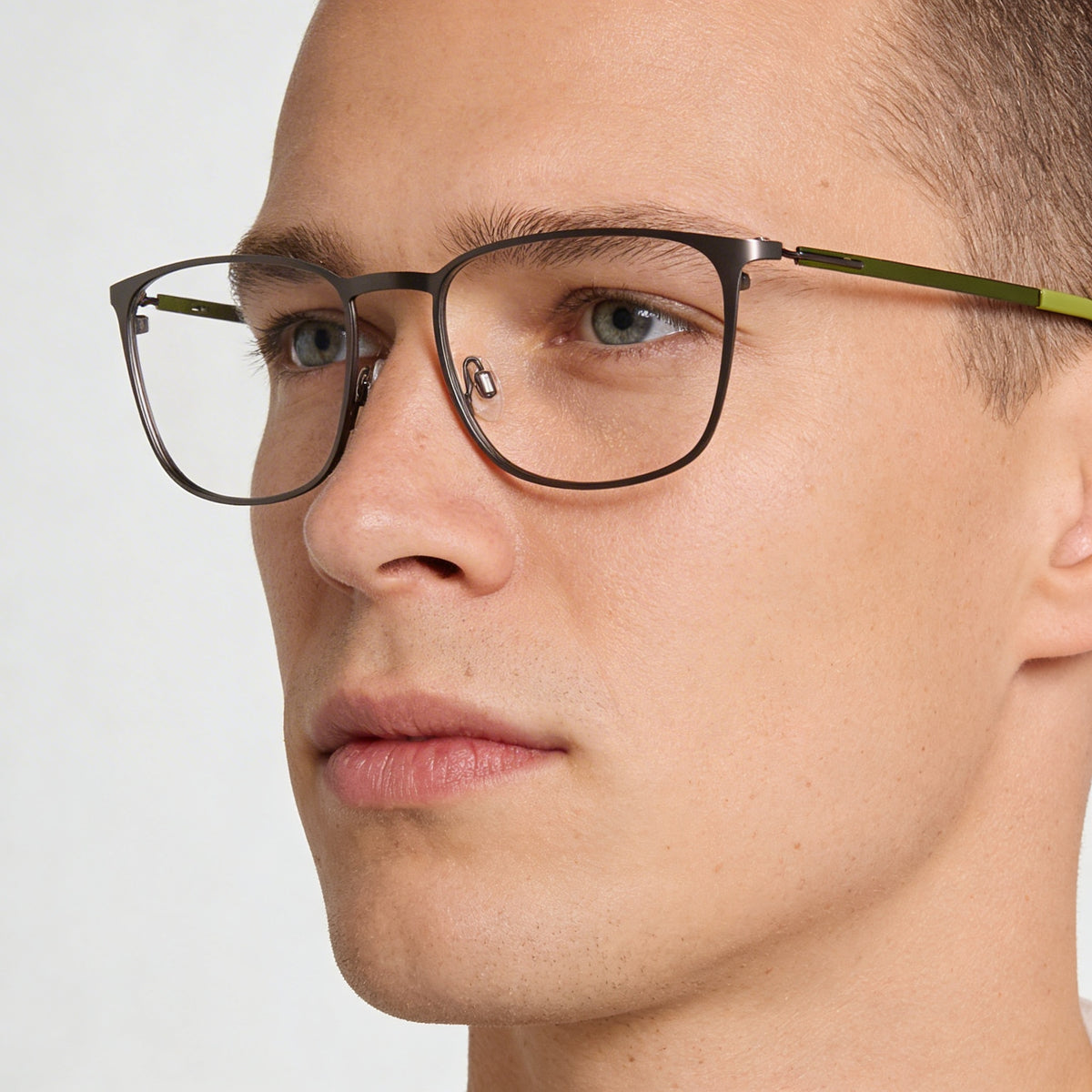 Gafas rectangulares Flexon E1143 para hombre, color gris plomo mate / alga, 54 mm, Photo 3