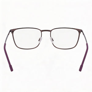 Flexon E1143 Square Eyeglasses Men — side view, Gray Metal temples