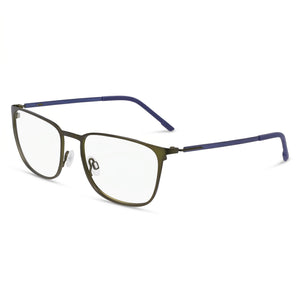 Flexon E1143 Matte Kelp Blue Rectangle Eyeglasses for Men, Metal frame