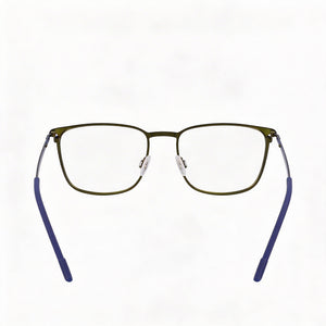 Flexon E1143 Rectangle Eyeglasses for Men — interior view, Polycarbonate demo lenses