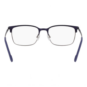 Flexon E1147 Rectangle Eyeglasses Unisex — side view, Matte Navy/Gunmetal Acetate temples