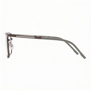 Flexon E1159 Rectangle Eyeglasses Men — side view, Matte Dark Gunmetal Acetate temples