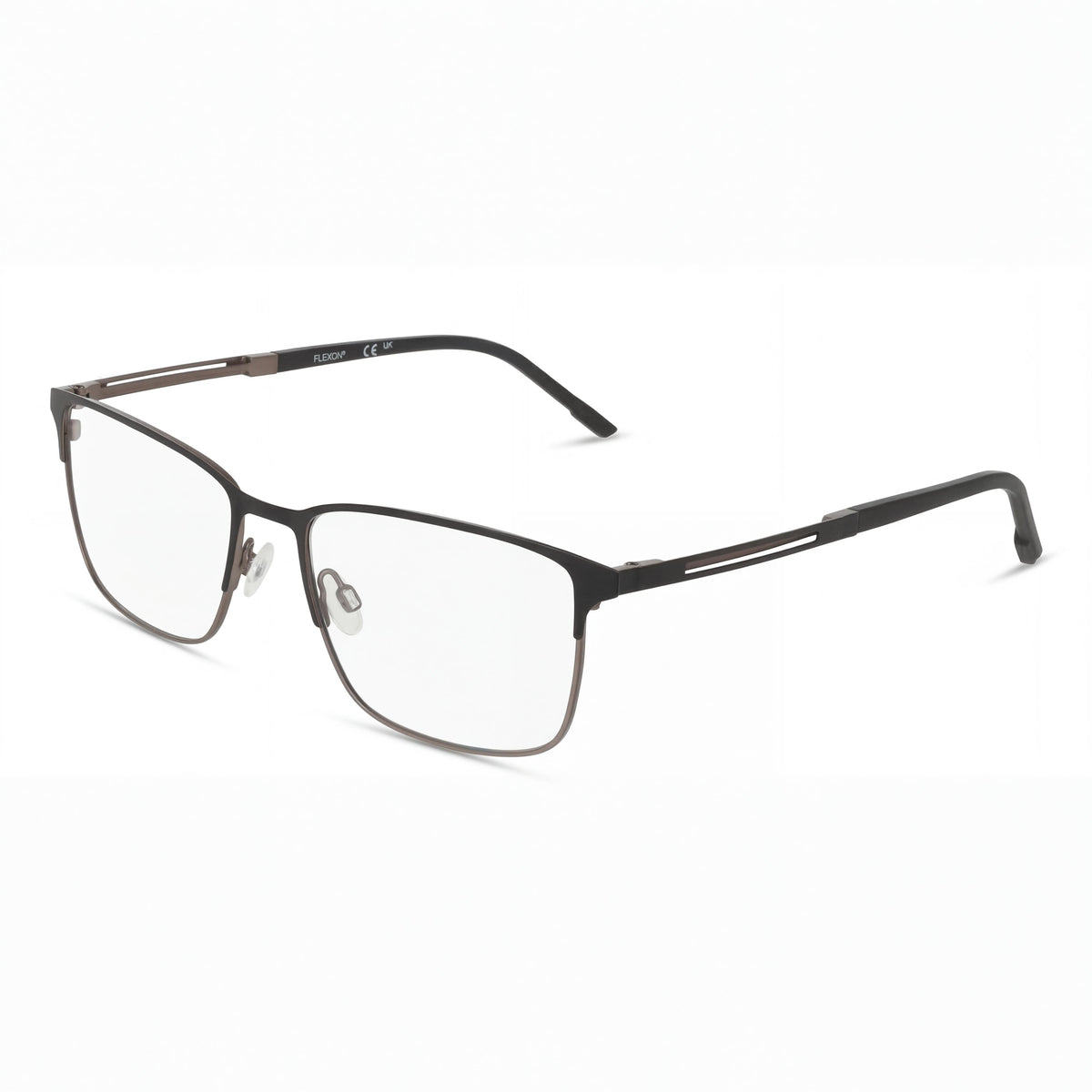 Flexon E1160 Matte Black Rectangle Eyeglasses for Men, 57mm, Photo 1