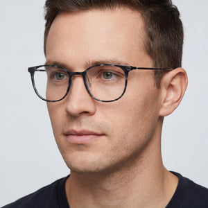 Flexon Ep8002 Rectangle Eyeglasses for Unisex — interior view, Polycarbonate demo lenses