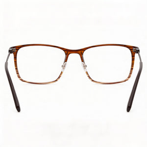 Flexon EP8011 Rectangle Eyeglasses Unisex — side view, Brown Acetate temples