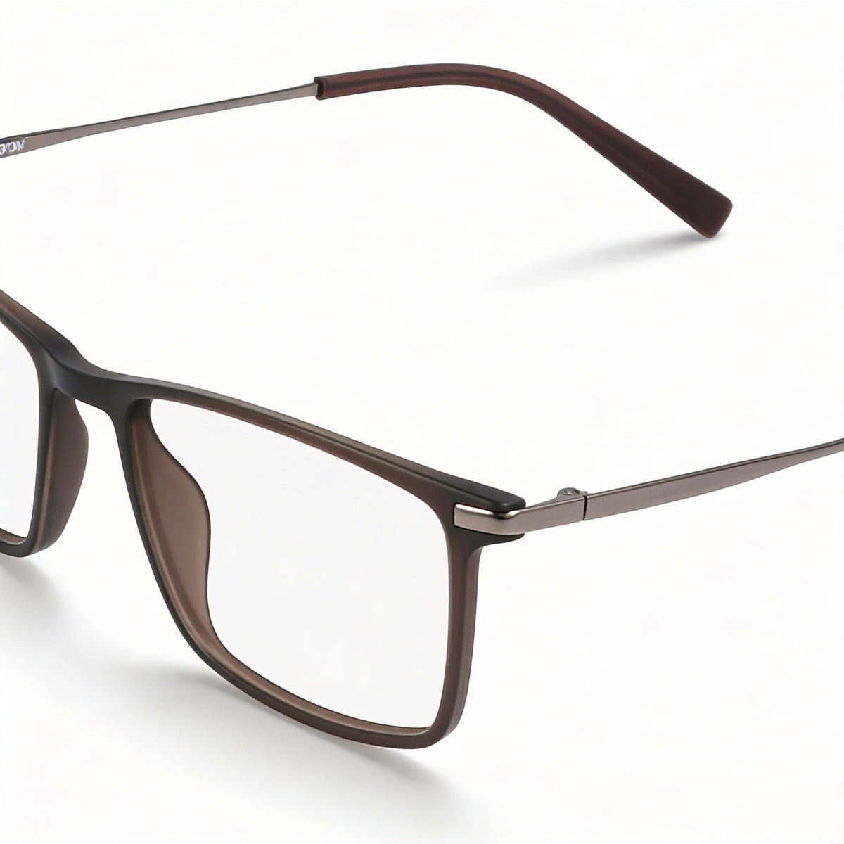 Flexon EP8015 Matte Dark Brown Rectangle Eyeglasses Unisex, 54mm, Photo 2