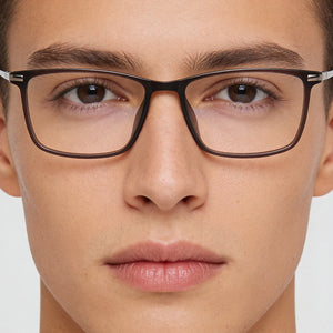 Flexon EP8015 Rectangle Eyeglasses Unisex — interior view, Polycarbonate demo lenses