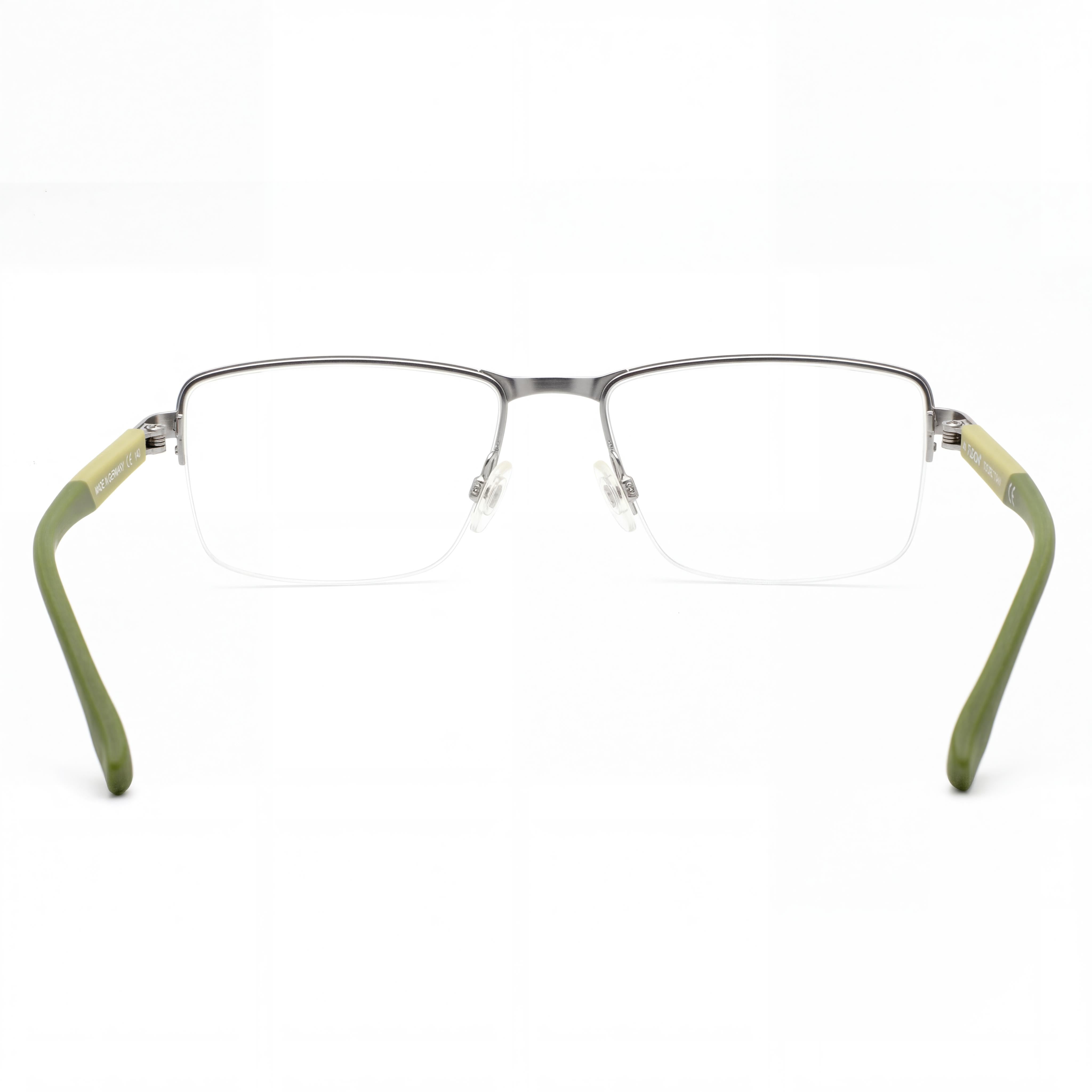 Flexon E1127 Silver Rectangle Eyeglasses for Men, Metal 53mm, Photo 3