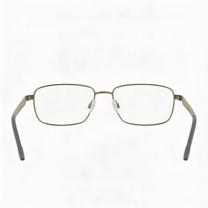 Flexon FLH6077 Rectangle Eyeglasses Men — side view, Green Acetate temples