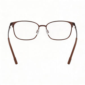 Flexon Flx1008mag-set Rectangle Eyeglasses Unisex — side view, Brown Titanium temples