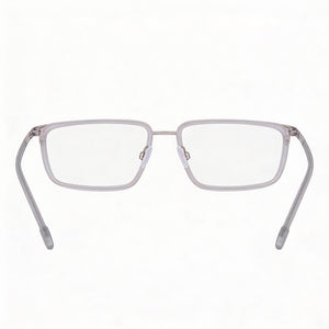 Flexon Rectangle Eyeglasses for Men — front view, Matte Grey Silver