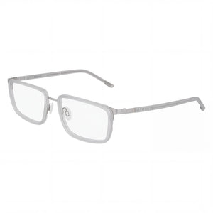 Flexon Matte Grey Silver Rectangle Eyeglasses for Men, prescription-ready frame
