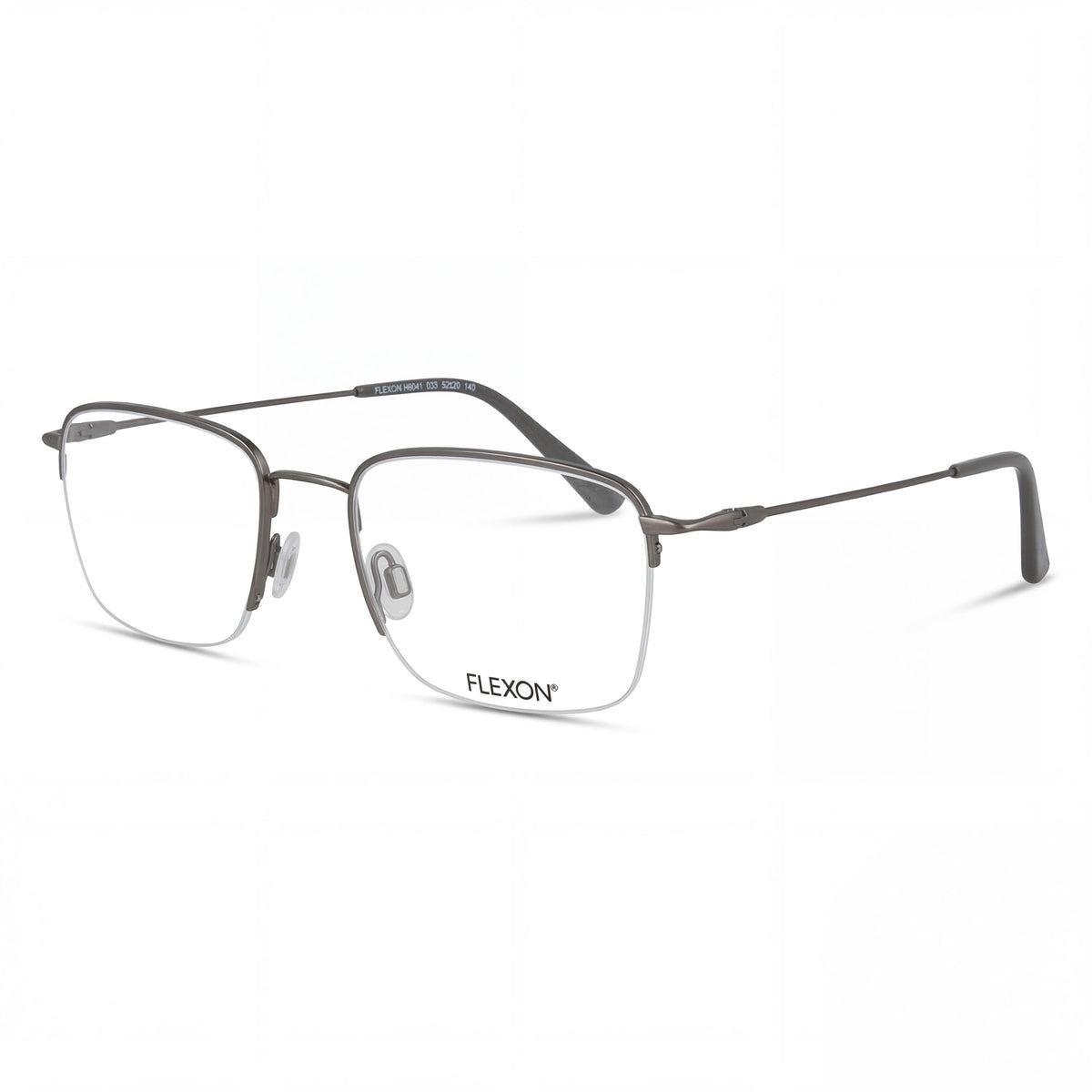 Flexon H6041 Gunmetal Grey Rectangle Eyeglasses Unisex, 52mm, Photo 1