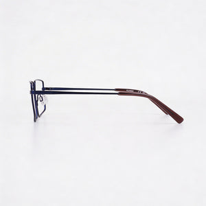 Flexon H6069 Rectangle Eyeglasses Men — side view, Black Metal temples