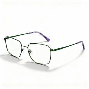 Flexon H6070 Green Rectangle Eyeglasses for Men, Metal frame