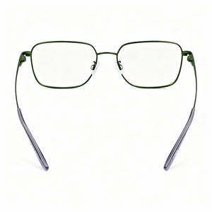 Flexon H6070 Rectangle Eyeglasses Men — side view, Green, Metal temples