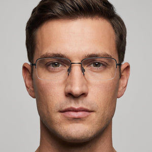 Flexon H6073 Rectangle Eyeglasses for Men — interior view, Composite demo lenses