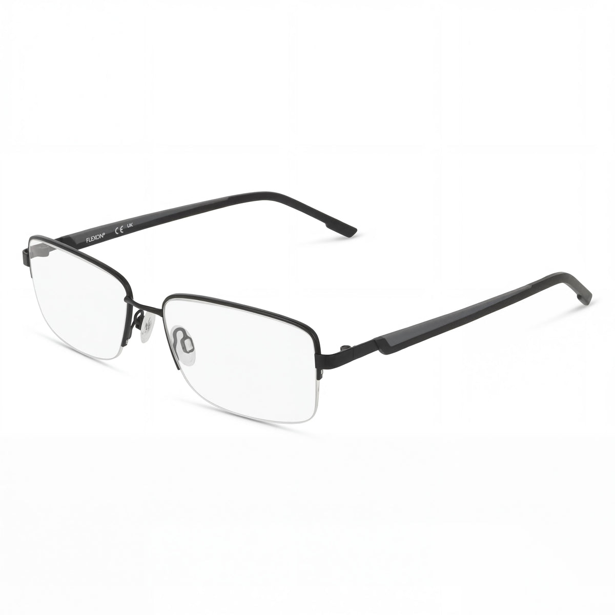 Flexon H6084 Matte Black Rectangle Eyeglasses for Women, 57mm, Photo 1
