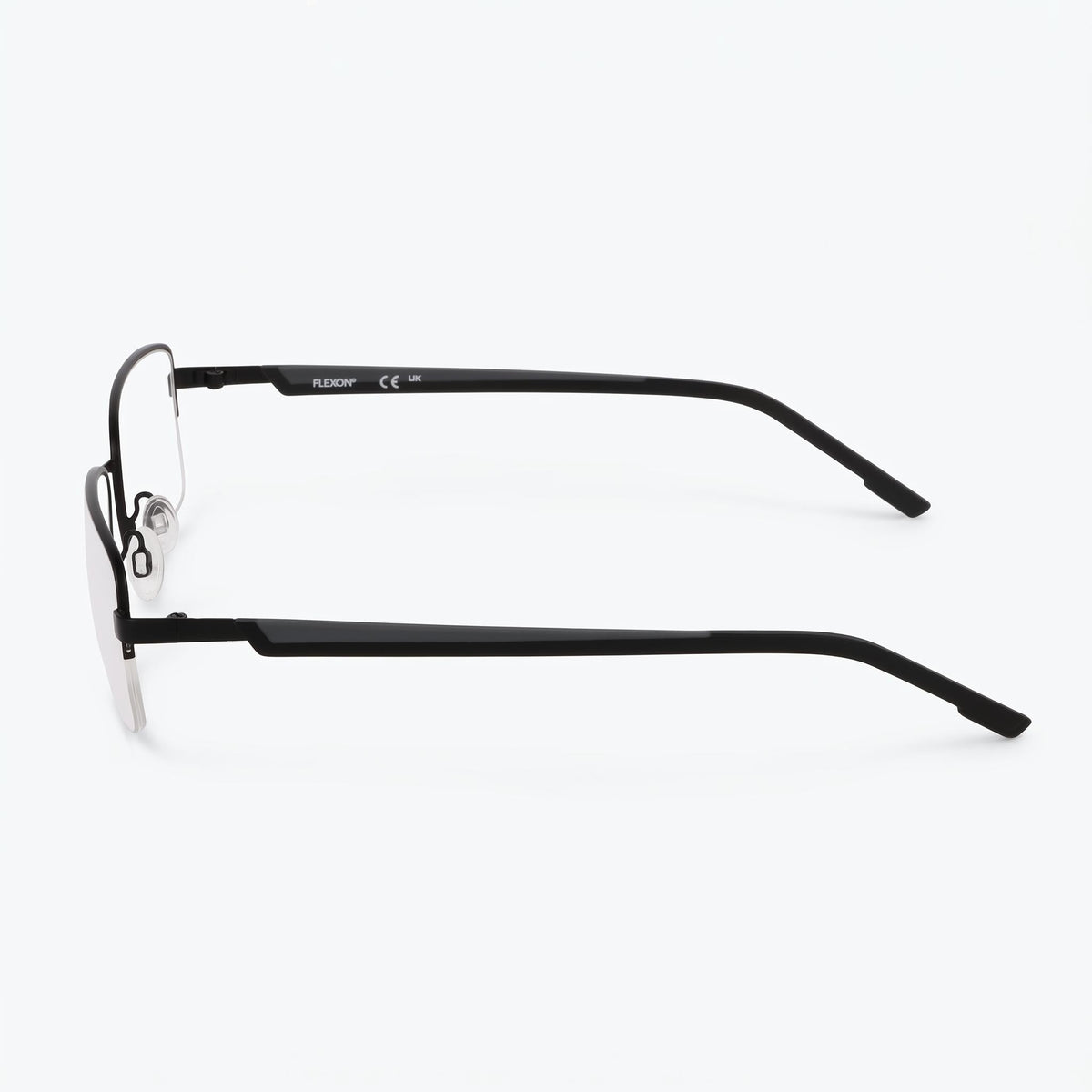 Flexon H6084 Gafas ópticas de metal para mujer, negro mate, ancho de mica 57 mm, ancho de puente 17 mm, Photo 3