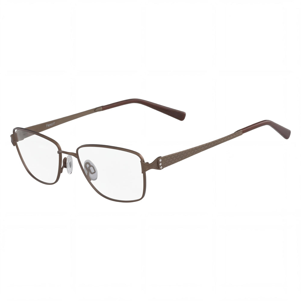 Flexon Lana Brown Rectangle Eyeglasses for Men, Metal frame