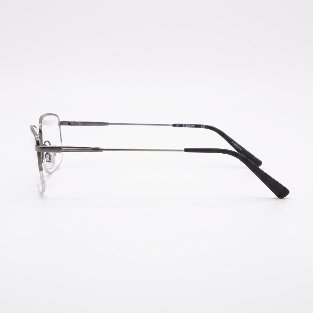 Flexon Modern Gunmetal Rectangle Eyeglasses Unisex, 55mm, Photo 2