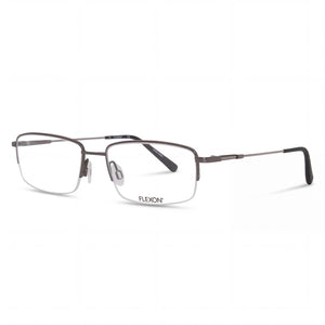 Flexon Modern Silver Rectangle Eyeglasses Unisex, Acetate frame