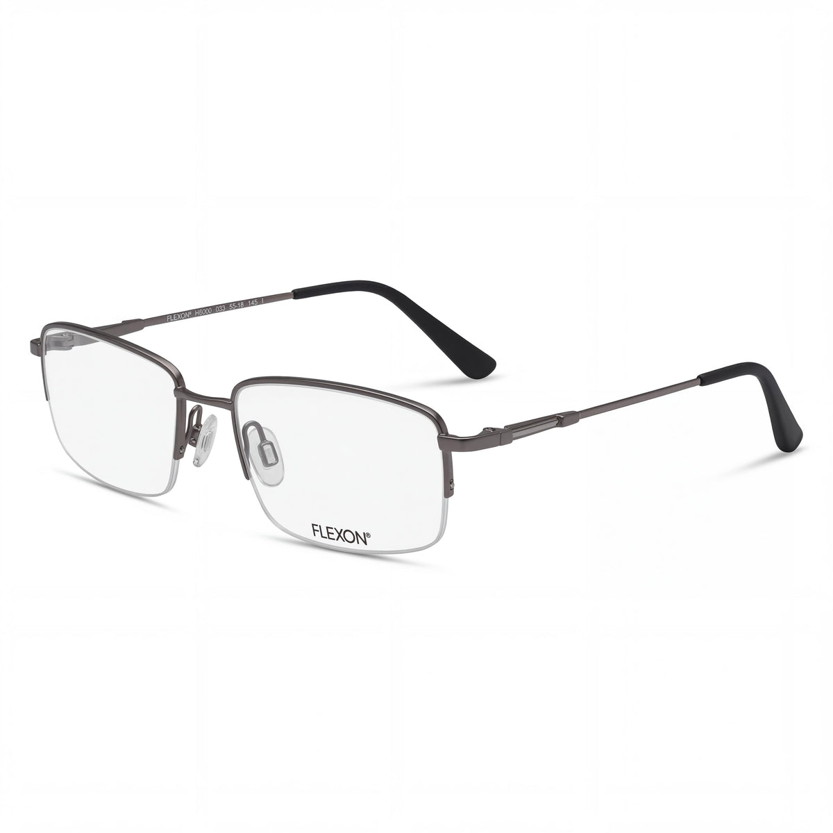 Flexon Gunmetal Rectangle Eyeglasses Unisex, 55mm, Photo 1