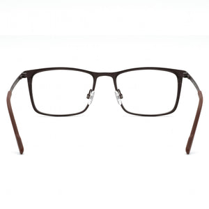 Flexon Rectangle Eyeglasses Men — side view, Silver frame