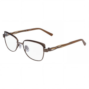 Flexon W3012 Brown Rectangle Eyeglasses for Men, Metal frame