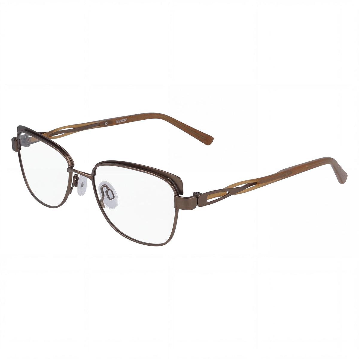 Gafas Flexon W3012 Marrón Rectangulares para Hombre, de Metal, Photo 1