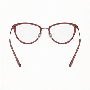 Flexon W3020 Cat Eye Eyeglasses Women — side view, Brown Acetate temples